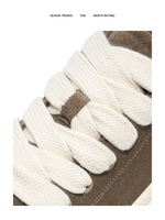 Chaussures décontractées pour hommes en cuir marron à semelle épaisse, tige en tissu respirant, semelle extérieure antidérapante, baskets confortables pour tous les jours