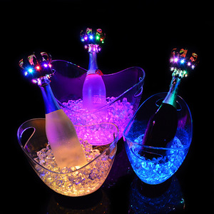 Seau à glace LED en acrylique RGB étanche alimenté par <span class=keywords><strong>batterie</strong></span> rechargeable avec logo personnalisé OEM 2L / <span class=keywords><strong>4L</strong></span> / 8L / 12L pour champagne et bière - Product Image 2