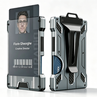Dompet Kartu Kredit RFID Aluminium, Dompet Kartu Identitas Anti-RFID, Penjepit Uang, Dompet Logam Tipis, Tempat Kartu Identitas, Dompet Kartu Identitas