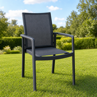 Chaise de jardin en maille, fauteuil d'extérieur pour patio, siège suspendu à dossier haut, structure tubulaire pour pelouse, cour, balcon, mobilier de jardin