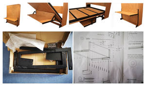 Kit de quincaillerie de mécanisme de ressort de <span class=keywords><strong>lit</strong></span> de panneau mural de reine de muraille facile à installer <span class=keywords><strong>lit</strong></span> caché pliant avec bureau de <span class=keywords><strong>Studio</strong></span> ou <span class=keywords><strong>armoire</strong></span> - Product Image 5