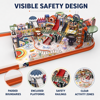 Grande structure de jeux intérieure commerciale pour enfants avec toboggans multi-voies, zone d'activités pour tout-petits et zone d'escalade