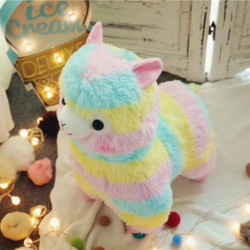 Vendita calda cartone animato animale farcito grande orsacchiotto di peluche all'ingrosso con vestiti Alpaca peluche figura simpatici peluche