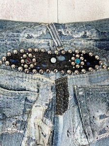Jeans en denim pour hommes 2026 HaiYao de haute qualité, personnalisés, fortement vieillis, réparés, style Boro Sashiko Kapital, OEM ODM, High Street Hiphop - Product Image 3