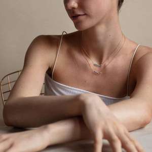 DUYIZHAO Collier européen et américain tendance en cuivre plaqué or véritable avec zircon géométrique douze mois <span class=keywords><strong>de</strong></span> <span class=keywords><strong>naissance</strong></span> en pierre pour femme cadeau - Product Image 6