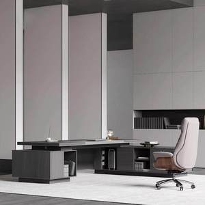 Ensemble <span class=keywords><strong>de</strong></span> bureau et chaise <span class=keywords><strong>de</strong></span> <span class=keywords><strong>direction</strong></span> <span class=keywords><strong>de</strong></span> <span class=keywords><strong>luxe</strong></span>, design minimaliste moderne personnalisable, aucun assemblage requis - Product Image 3