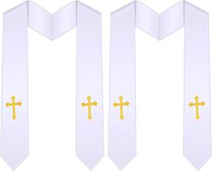 Stole de chœur en broderie croisée de 70 pouces pour l'école, accessoire de costume <span class=keywords><strong>d</strong></span>'église pour enfants - Product Image 6