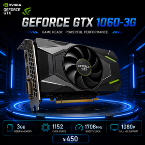 ใช้ asu's GeForce GTX <span class=keywords><strong>1060</strong></span> <span class=keywords><strong>6GB</strong></span> พัดลม GDDR6แกนคู่เทคโนโลยี2ช่องออกแบบพลังงานต่ำระบายความร้อน DirectX 12 1080P กราฟิกการ์ด - Product Image 1