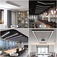 Plafonnier linéaire LED homologué UL, CCT réglable, montage en surface, pour bureau, hôtel, commerce, clinique médicale