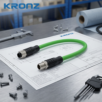 KRONZ Cate6A M12 Fiche aviation 8 broches codée X mâle vers femelle M12 Connecteur de câble réseau Gigabit PVC ultra-flexible M12