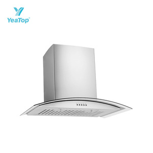 <span class=keywords><strong>Campana</strong></span> Extractora Clásica de Pared con Panel de Vidrio Curvo, Carcasa de Acero Inoxidable, Eficiente Energéticamente, para Cocina - Product Image 3