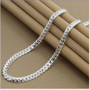 Gran oferta, collar de cadena de eslabones cubanos Chapado en plata, collar cubano, gargantilla de cadena cubana gruesa minimalista, collar para hombres y <span class=keywords><strong>mujeres</strong></span> - Product Image 2