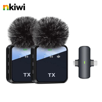 Micro sans fil 2.4G Type-C double connecteur à clipser, anti-bruit, léger et portable pour enregistrement sur téléphone portable et interviews