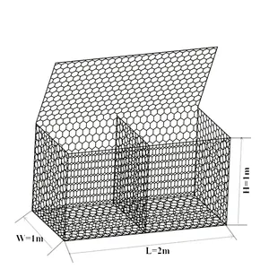 60*80 80*100 mesh size hexagonal galvanized material gabion collect gravel build stone wall