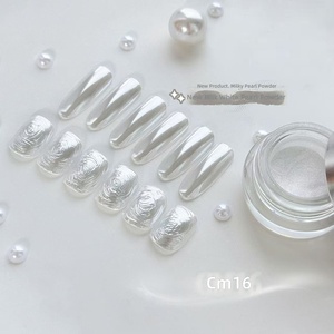 Poudre de paillettes Hailey Australian White Pearl Effet Aurore pour Nail Art 2026 Nouvelle Arrivée Voie Lactée Miroir Magique Ultra-Brillant Doux - Product Image 4