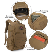 Sac à dos tactique camouflage, tissu Oxford imperméable, fermeture éclair, doublure en nylon, unisexe, pour extérieur, gym, avec poche pour ordinateur portable