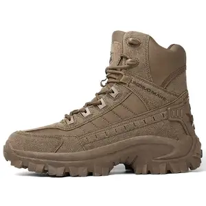 Sepatu boot keselamatan taktis panjat tebing hutan Anti selip kustom sepatu musim dingin dewasa untuk pria sepatu karet jaring tahan air CXXM