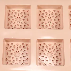 Không dính Silicone bánh khuôn cấp thực phẩm tái sử dụng Handmade 8 khoang Baking công cụ