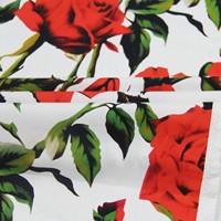 Tissu en coton peigné satiné imprimé motifs floraux roses, doux et respirant, idéal pour robes et chemises de filles – Qualité supérieure