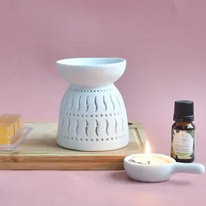Porselen dekorasyon seramik Tealight tutucu yağ yakıcı balmumu mum yakıcı isıtıcı difüzör aromalı uçucu yağ seramik brülör - Product Image 3