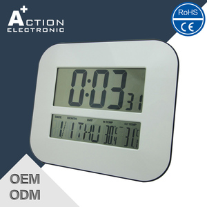 Nhà Máy cung cấp Màn hình lớn <span class=keywords><strong>LCD</strong></span> lịch bảng/tường kỹ thuật số Đồng hồ báo thức với nhiệt kế & ẩm kế - Product Image 3