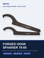 68-130mm Drop Forged High Carbon Steel Black Oxide Finish High Torque Thickened Head Round Nut C Hook Spanner Wrench