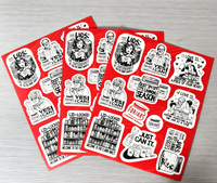 Autocollant personnalisé en vinyle auto-adhésif imperméable de haute qualité, imprimé offset, format A4, A5, A6, avec découpe kiss-cut et logo sur mesure