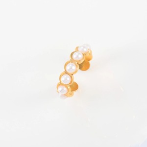 Anillo Romántico para Mujer, Ancho <span class=keywords><strong>de</strong></span> 6 mm, Acero Inoxidable, Anillos <span class=keywords><strong>de</strong></span> Perlas Ajustables, Color Dorado, Joyería Impermeable para Mujer - Product Image 4