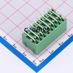 DB2ERHBG-3.81-2*8P-GN Plug-in Terminal Block Bent Lead Through Hole,P=3.81mm Board-to-Board / Socket - Closed Snap Fixing 2x8P - Product Image 2