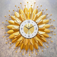 Horloge murale de luxe multifonctionnelle 3D Art Déco antique à quartz, affichage à aiguilles, motif nature morte, pour salon, 30 mm