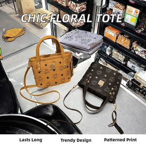 Borsa da donna con chiusura a cerniera a strappo elegante elegante da donna con borsetta floreale in PU borsa a tracolla portatile - Product Image 4