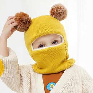Bonnets d'hiver en tricot avec pompon pour enfants et bébés, écharpe pour le cou et <span class=keywords><strong>masque</strong></span> pour le visage - Product Image 1
