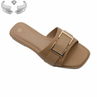 Sandales et pantoufles plates pour femmes, respirantes, à bout ouvert, élégantes et de haute qualité, pour l'extérieur, vente en gros, stock prêt à expédier