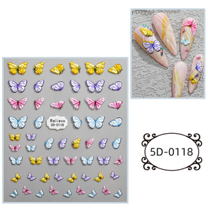 Cheap Price New 5D Nail Art <b>Stickers</b> Embossed Colorful <b>Flower</b> Nail <b>Stickers</b> - Product Image 3
