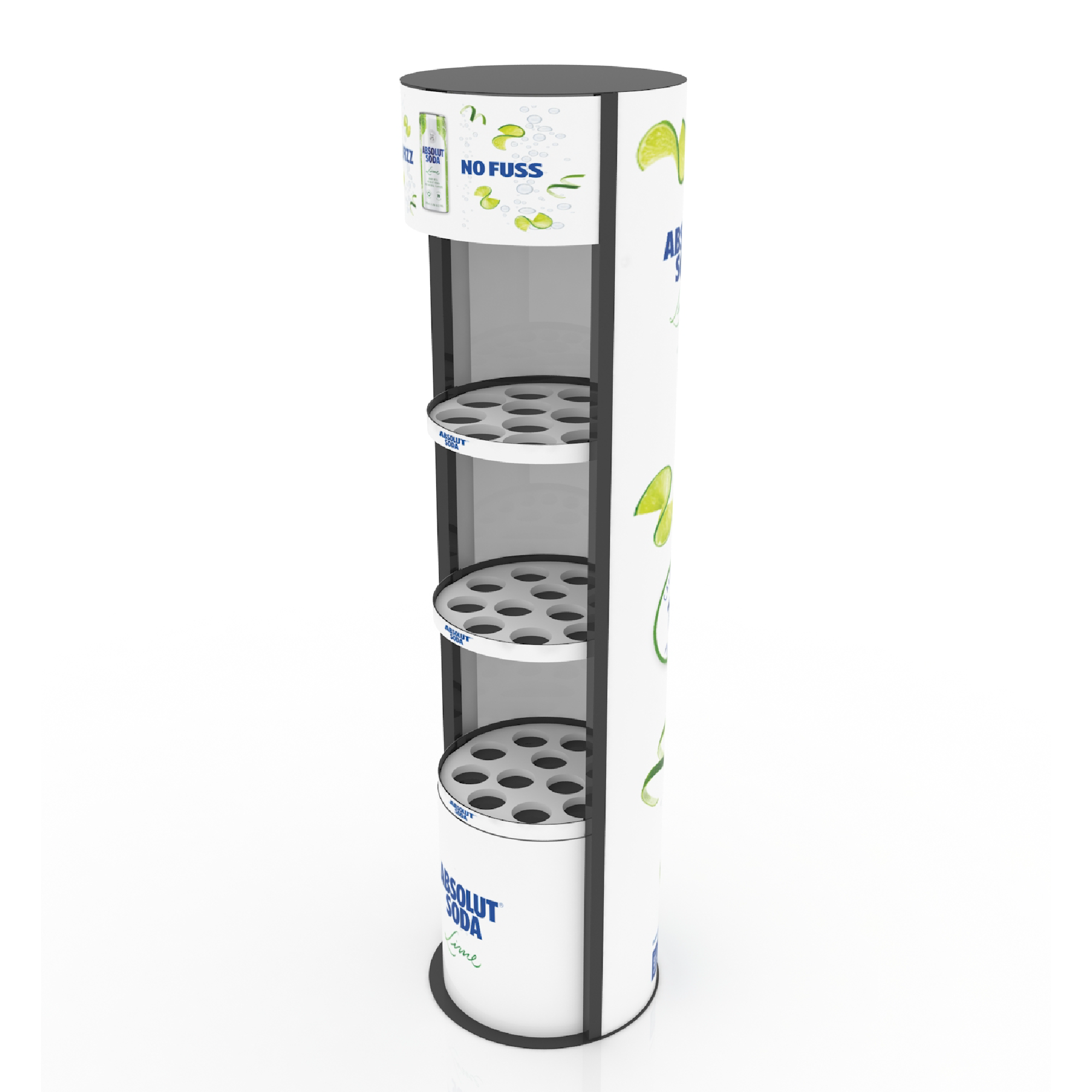 Metal Circular Display Rack 3 Layers for Displaying Alcoholic Liquor in Supermarkets — view 3
