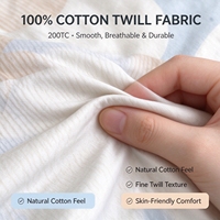 Ensemble de linge de lit 100 % coton personnalisé OEM ODM, housse de couette, drap plat, taie d'oreiller pour dortoir étudiant, vente en gros