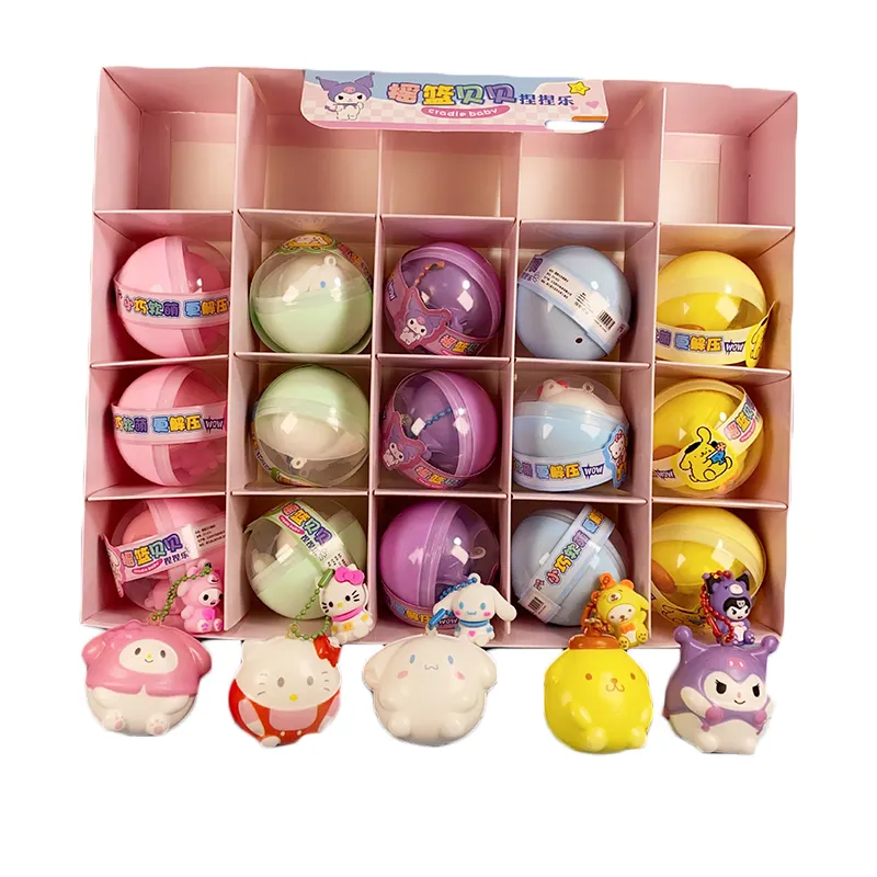 Neue benutzer definierte Slow Foam Squish Cartoon Puppen Anime KT Cute Slow Rise Mini bunte Zappeln Spielzeug Gacha Spielzeug für Kinder Stress Ball