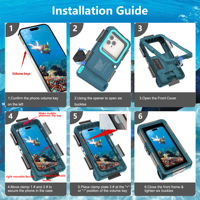 Étui de téléphone portable Shellbox 2e génération étanche en PC, motif animal, 6,9 pouces, avec trou d'aération et cordon inclus pour 360