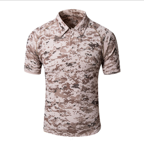 T-shirt tactique camouflage d'extérieur à manches courtes avec passant pour lunettes, poche zippée sur les manches, et fermeture auto-agrippante – Idéal pour le combat et le cosplay - Product Image 2