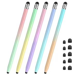 Stylo stylet 2 en 1 en aluminium, 5 pièces, <span class=keywords><strong>pour</strong></span> tablettes <span class=keywords><strong>IPad</strong></span>/iPhone/Android, haute sensibilité, double pointe en caoutchouc (5 dégradés) - Product Image 2