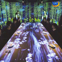 Table à manger holographique immersive 5D, projection 3D à l'œil nu pour restaurant avec contenu d'animation interactif pour banquet de luxe