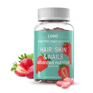 Gummie di capelli biotina per capelli sani e unghie senza zucchero deliziose caramelle gommose aromatizzate alla fragola con confezione da 60