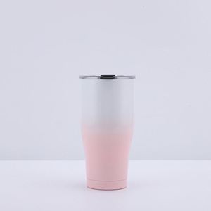 30oz Big Curve Tumbler Powder Coated Gradient <b>Double</b> <b>Wall</b> Vacuum Insulated Stainless Steel Mug with Lid - Product Image 4