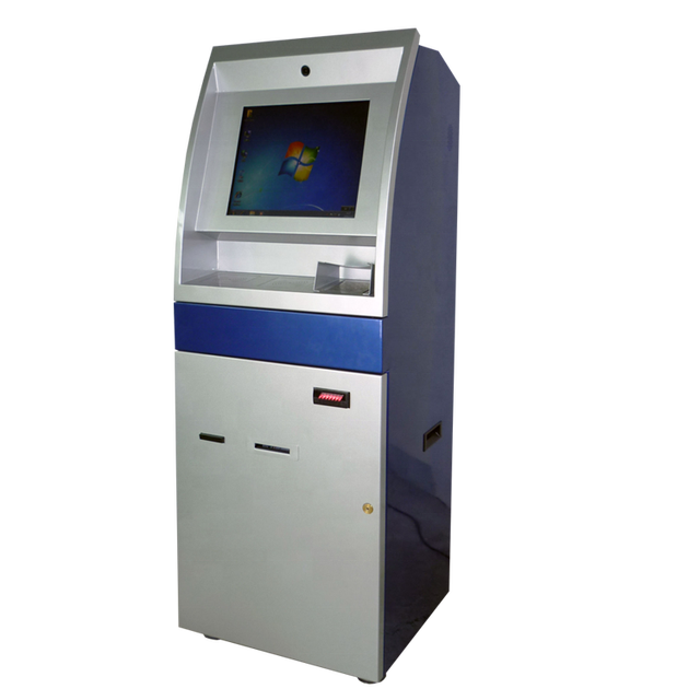 Free Standing Cheque Credit Card Cash Coin Bill Payment Kiosk Ticket Vending Add Value Financial Machine