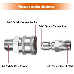 Sulai <b>Machinery</b> Stainless Steel NPT3/8 Quick Connect Adapter For High Pressure Cleaner <b>Car</b> Wash Water Gun Accessory - Product Image 2