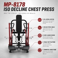 Appareil de musculation professionnel : Presse pectorale assise et machine à écartement des bras inclinée, à charge libre, pour usage commercial