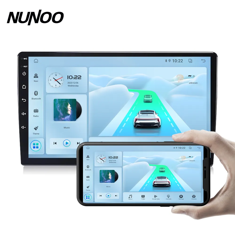 Nunoo Carro DVD Player Tela Sensível Ao Toque Carro 9/10 Polegada GPS Sistema de Navegação Rádio Estéreo Áudio Auto Eletrônicos Vídeo