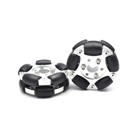 Roue omnidirectionnelle 14145 de 60 mm, double roue omnidirectionnelle en aluminium, 10 rouleaux, 360° °   Robot AGV en nylon PE, capacité de charge de 3 kg