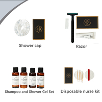 Ensemble d'articles de toilette jetables pour hôtel, kit d'articles de toilette pour hôtel, pack d'articles de toilette de luxe pour hôtel, fournitures complètes pour la salle de bain d'hôtel