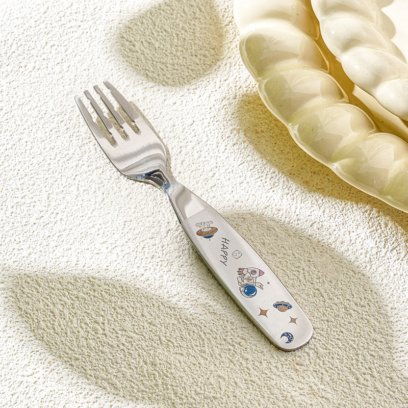 Tenedor pulido con espejo de astronauta